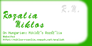 rozalia miklos business card